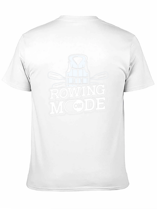 Camiseta Negra Rowing Mode On para Aficionados al Remo