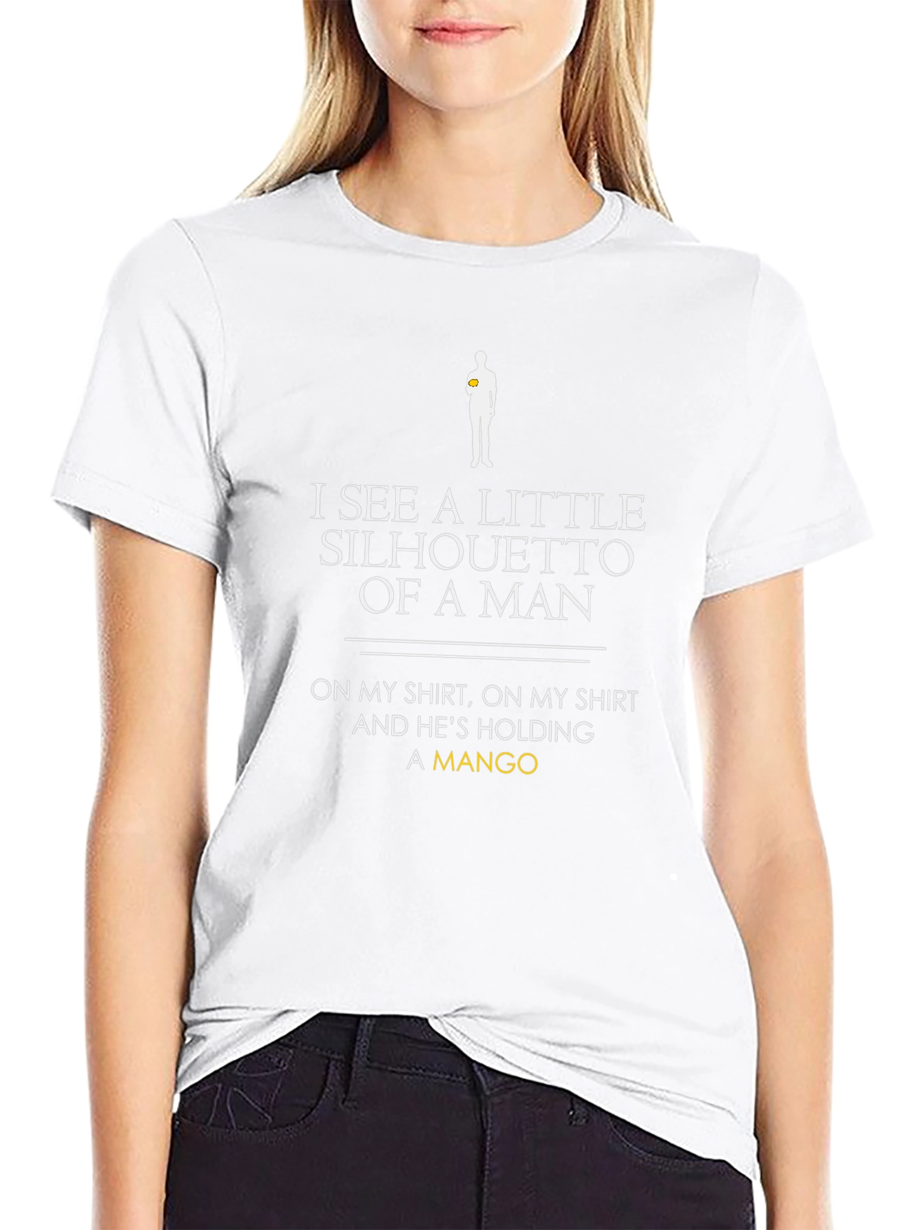 Camiseta Negra: Silueta Hombre con Mango - Diseño Único