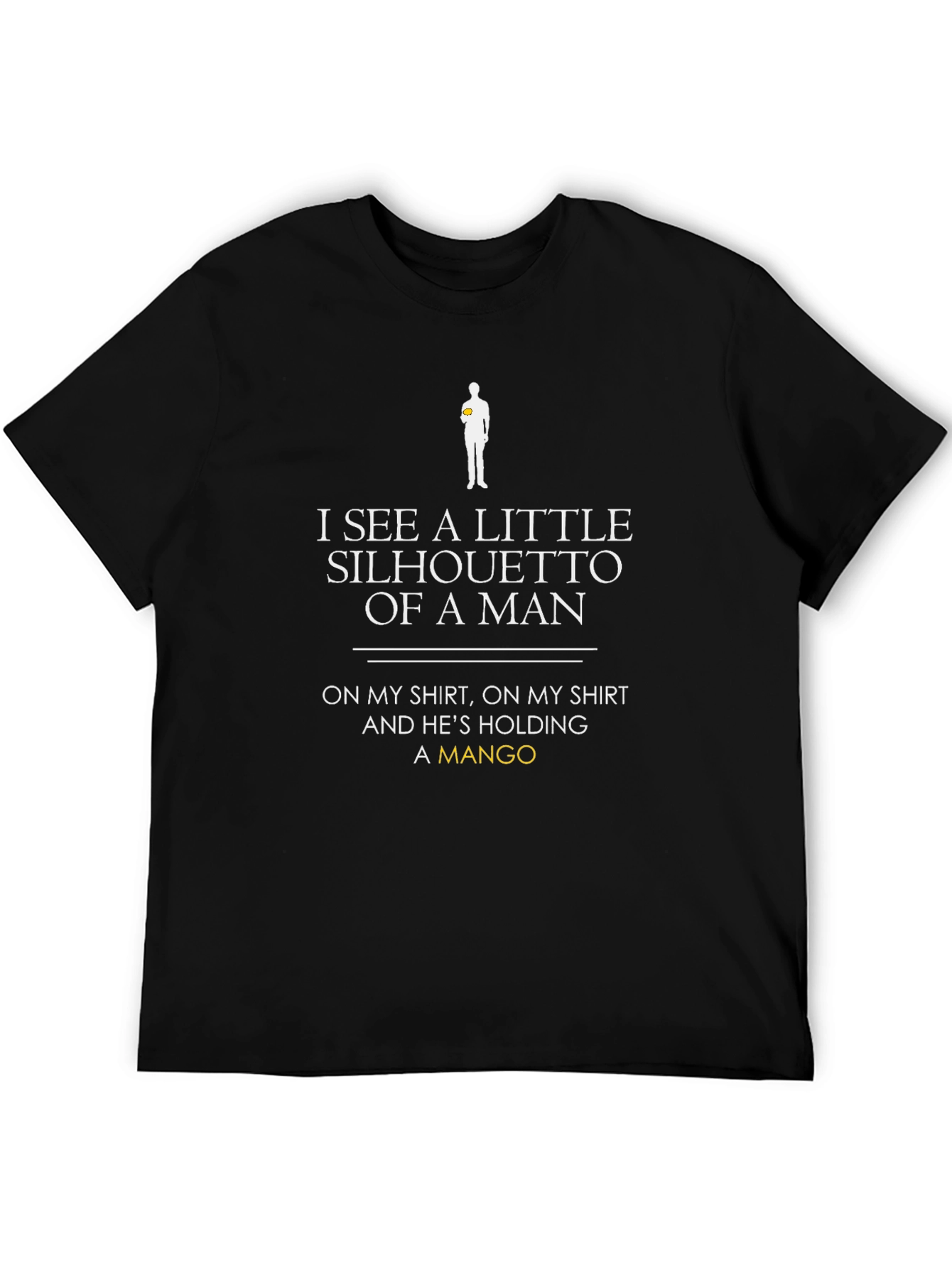 Camiseta Negra: Silueta Hombre con Mango - Diseño Único