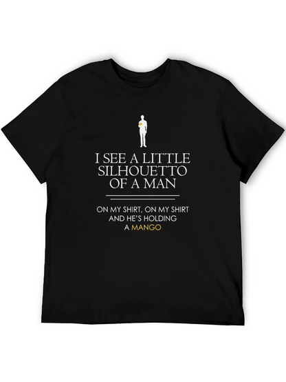 Camiseta Negra: Silueta Hombre con Mango - Diseño Único