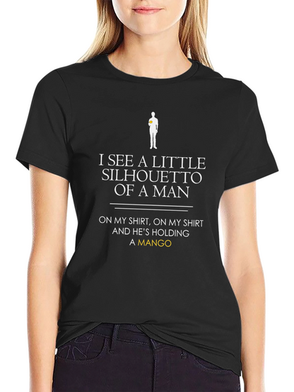 Camiseta Negra: Silueta Hombre con Mango - Diseño Único
