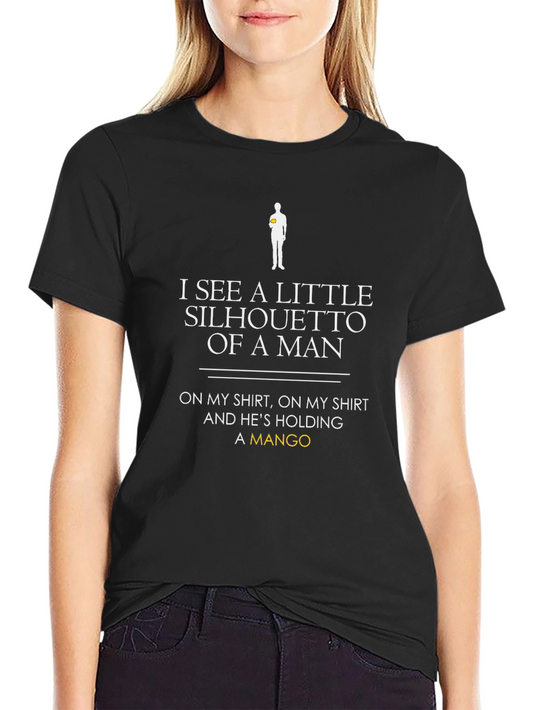 Camiseta Negra: Silueta Hombre con Mango - Diseño Único