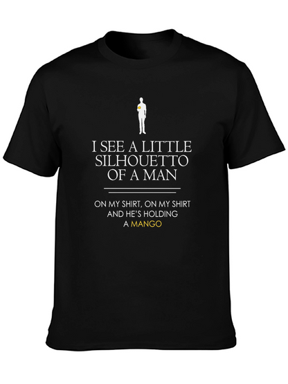 Camiseta Negra: Silueta Hombre con Mango - Diseño Único
