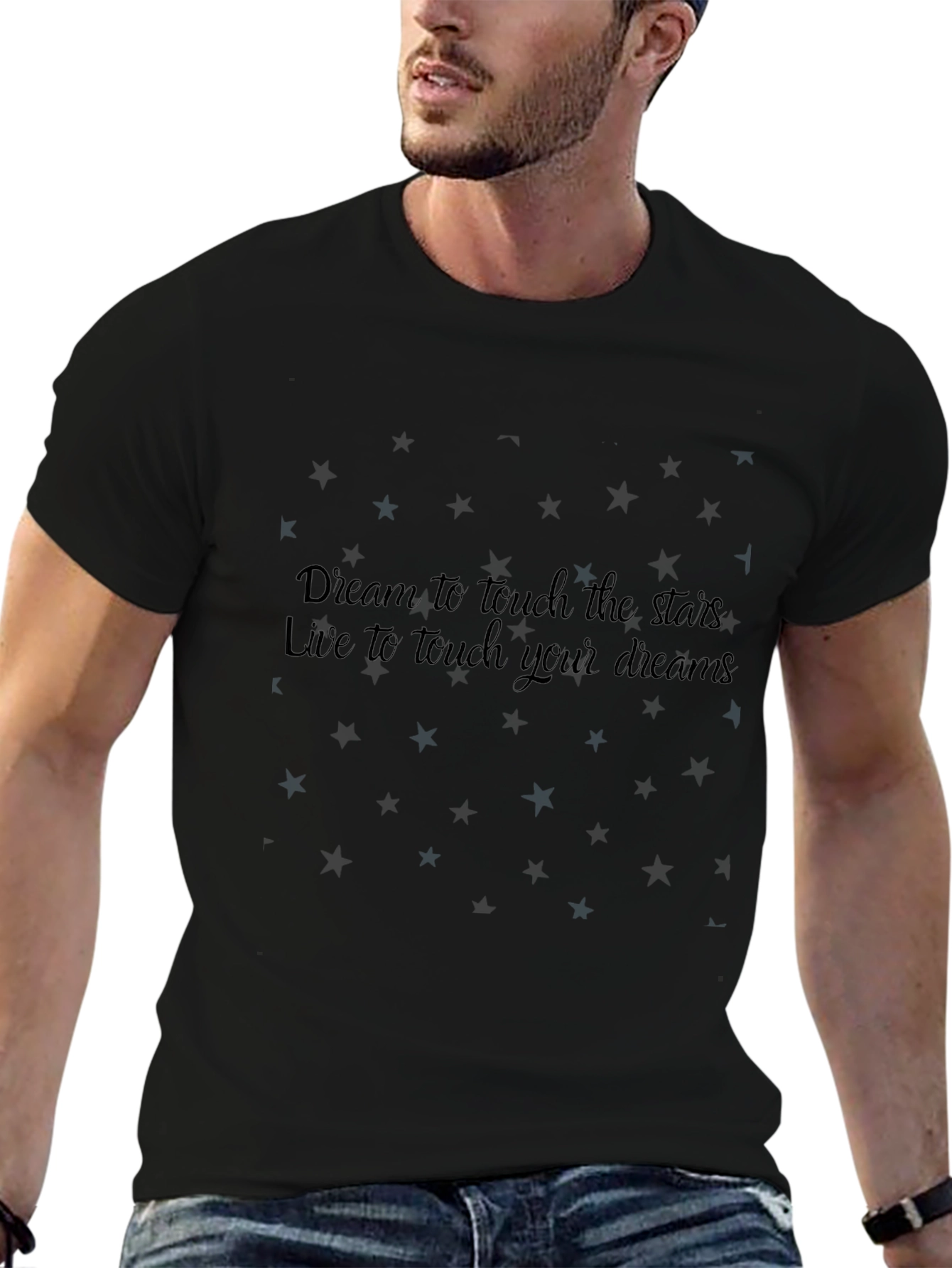 Camiseta Negra: Sueña con las Estrellas