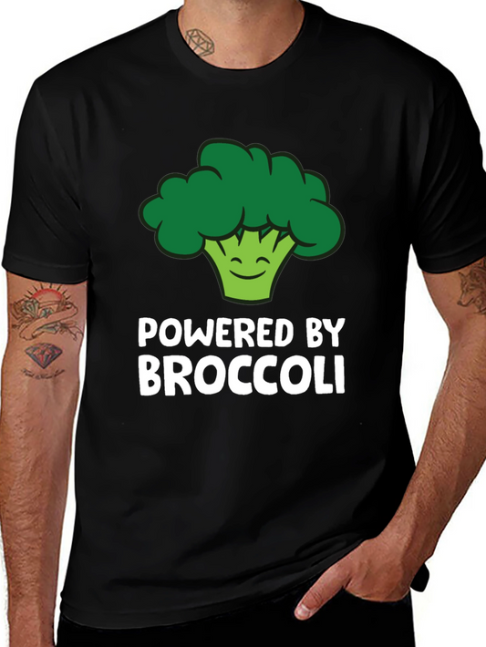 Camiseta Powered by Broccoli para Amantes de lo Vegano