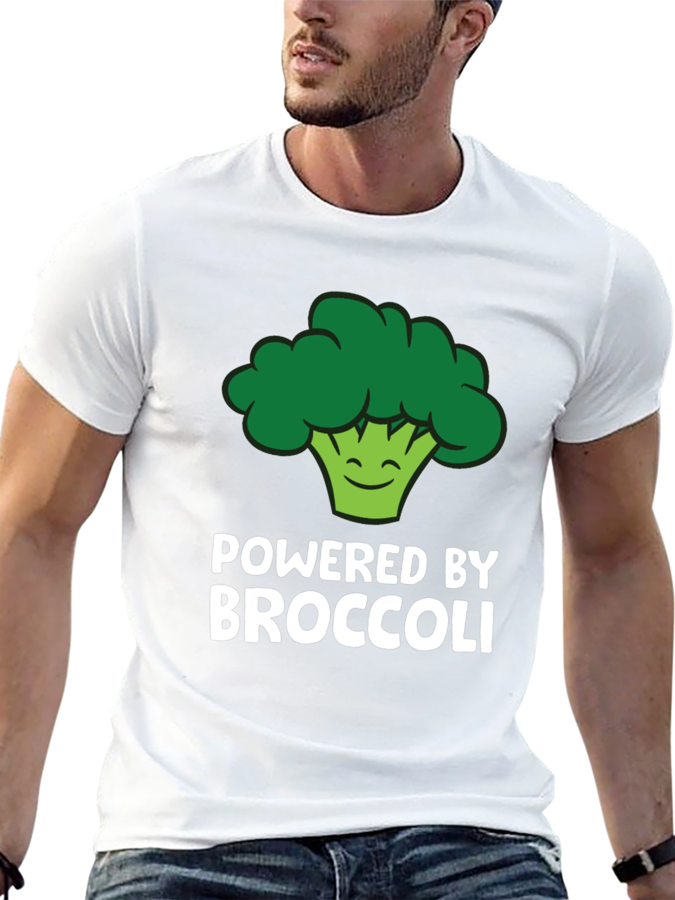 Camiseta Powered by Broccoli para Amantes de lo Vegano