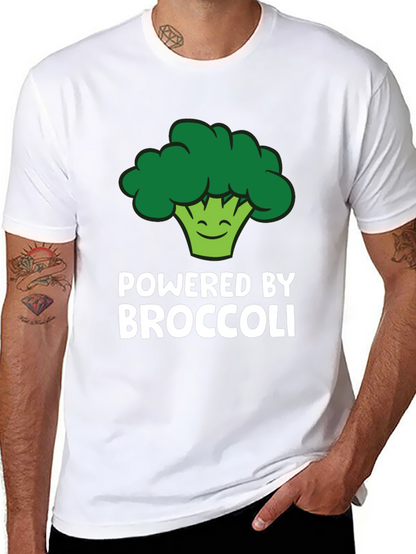 Camiseta Powered by Broccoli para Amantes de lo Vegano