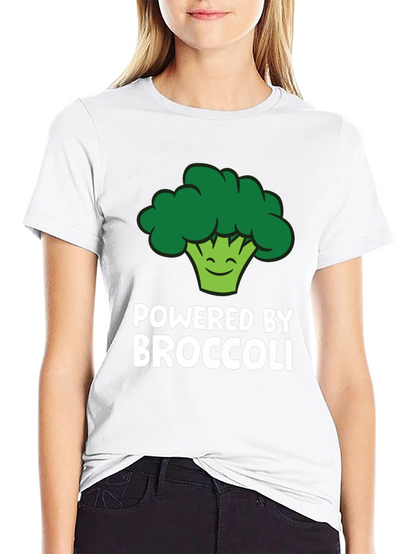 Camiseta Powered by Broccoli para Amantes de lo Vegano
