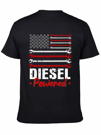Camiseta Hombre Diesel Powered Diseño Bandera Americana