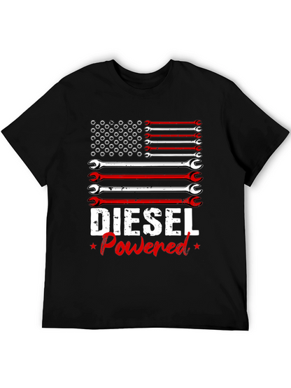 Camiseta Hombre Diesel Powered Diseño Bandera Americana