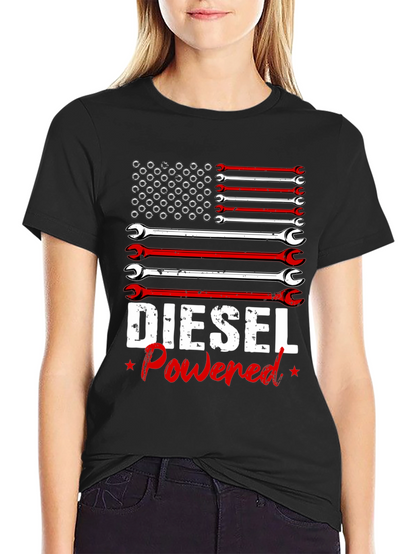 Camiseta Hombre Diesel Powered Diseño Bandera Americana