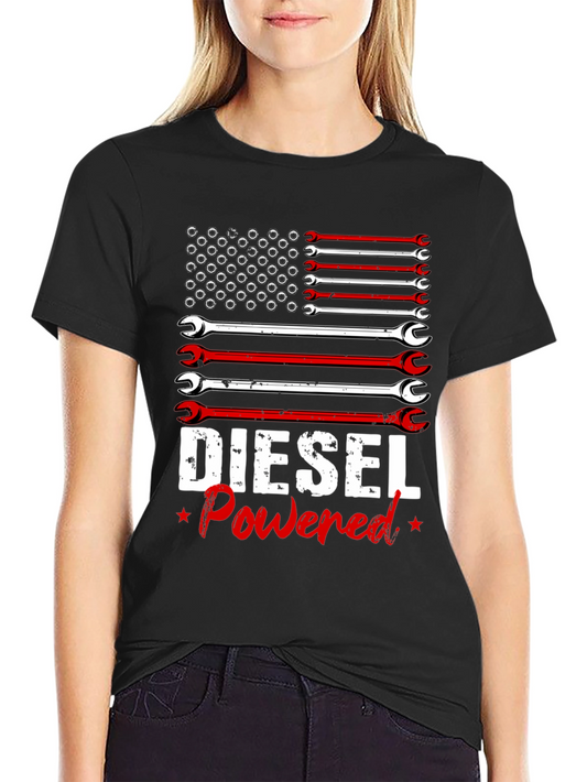 Camiseta Hombre Diesel Powered Diseño Bandera Americana