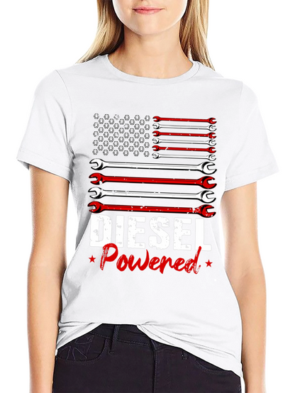 Camiseta Hombre Diesel Powered Diseño Bandera Americana