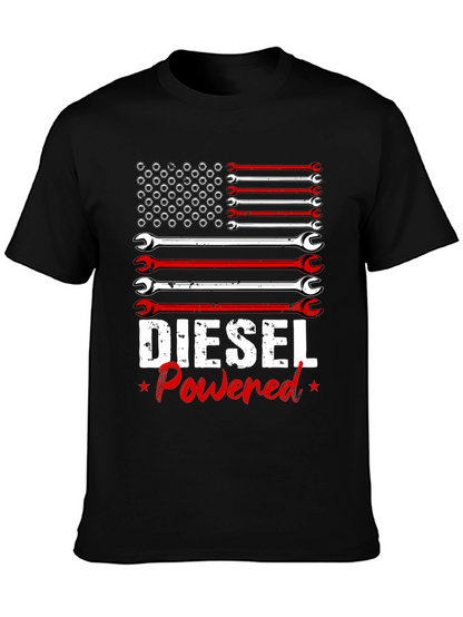Camiseta Hombre Diesel Powered Diseño Bandera Americana