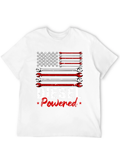 Camiseta Hombre Diesel Powered Diseño Bandera Americana