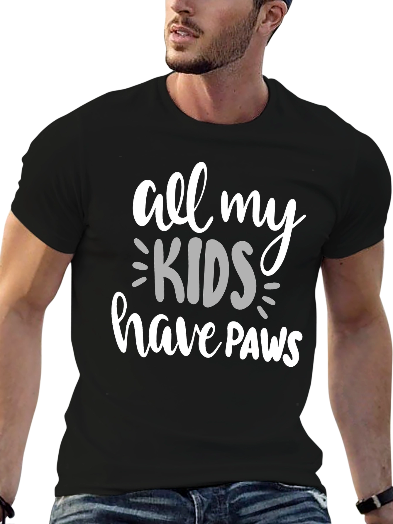 Camiseta Negra All My Kids Have Paws