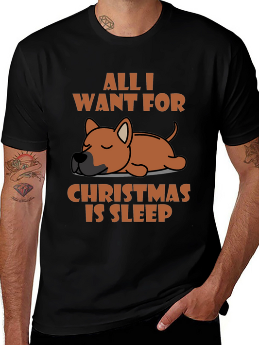 Camiseta Negra All I Want For Christmas Is Sleep