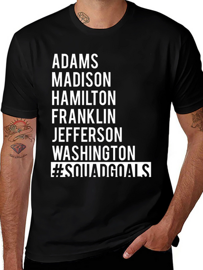 Camiseta Negra #SquadGoals - Adams Madison Hamilton