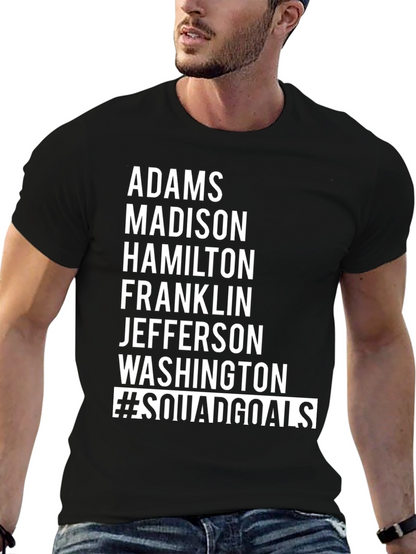 Camiseta Negra #SquadGoals - Adams Madison Hamilton