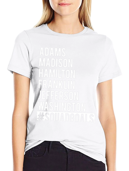 Camiseta Negra #SquadGoals - Adams Madison Hamilton