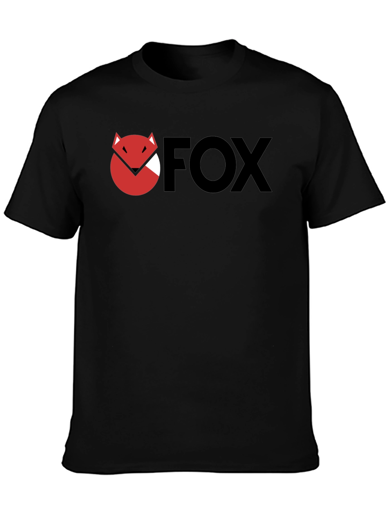 Camiseta Negra con Logo FOX Estilizado
