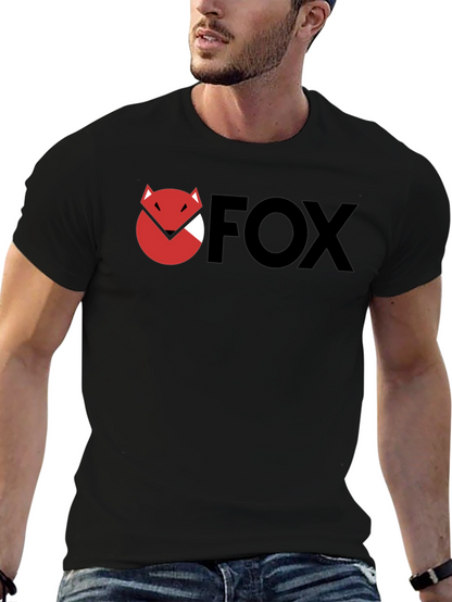 Camiseta Negra con Logo FOX Estilizado