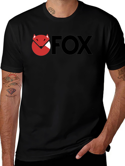 Camiseta Negra con Logo FOX Estilizado
