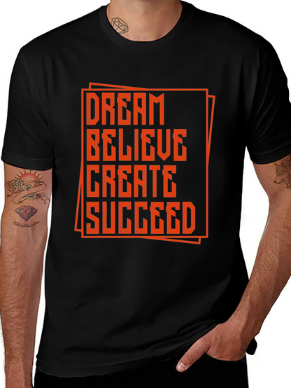 Camiseta Negra con Diseño Motivacional Naranja