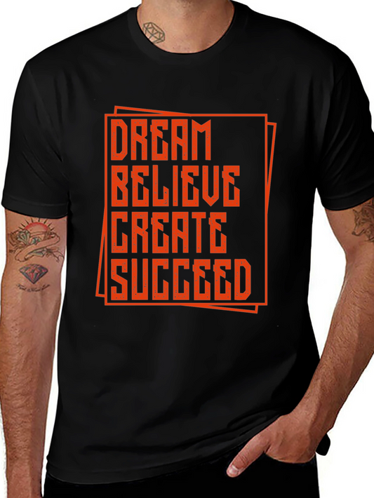Camiseta Negra con Diseño Motivacional Naranja