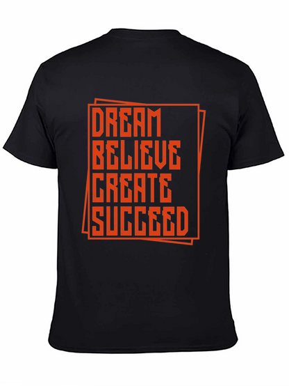 Camiseta Negra con Diseño Motivacional Naranja