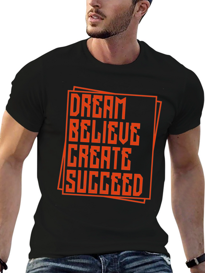 Camiseta Negra con Diseño Motivacional Naranja
