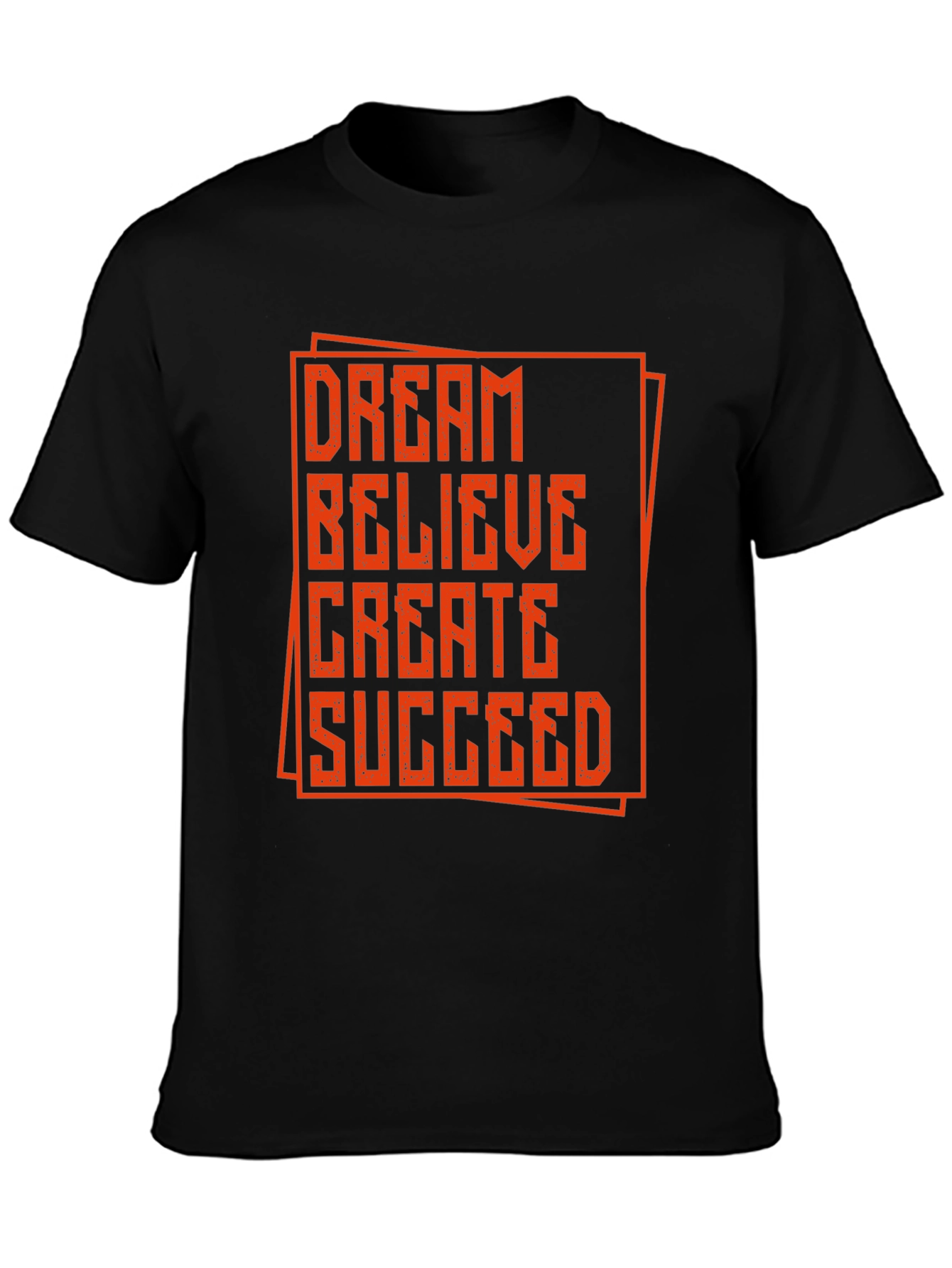 Camiseta Negra con Diseño Motivacional Naranja
