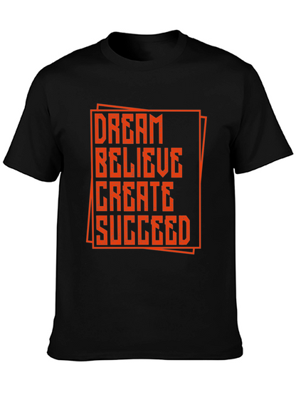 Camiseta Negra con Diseño Motivacional Naranja
