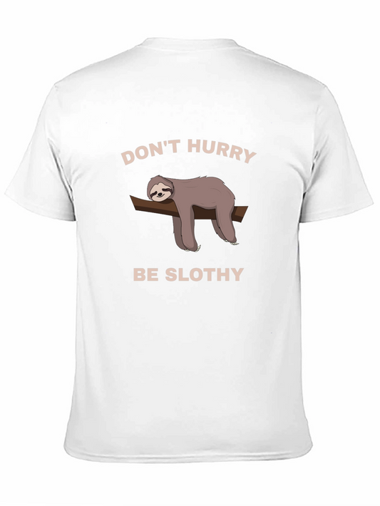 Camiseta Negra con Diseño de Perezoso - Relájate y Disfruta
