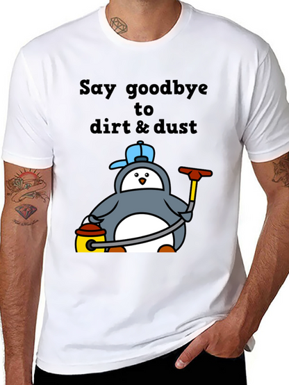 Camiseta Negra con Pingüino Limpiador