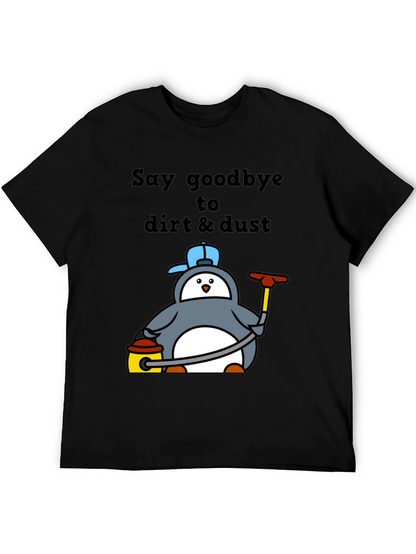 Camiseta Negra con Pingüino Limpiador