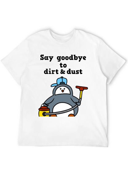 Camiseta Negra con Pingüino Limpiador