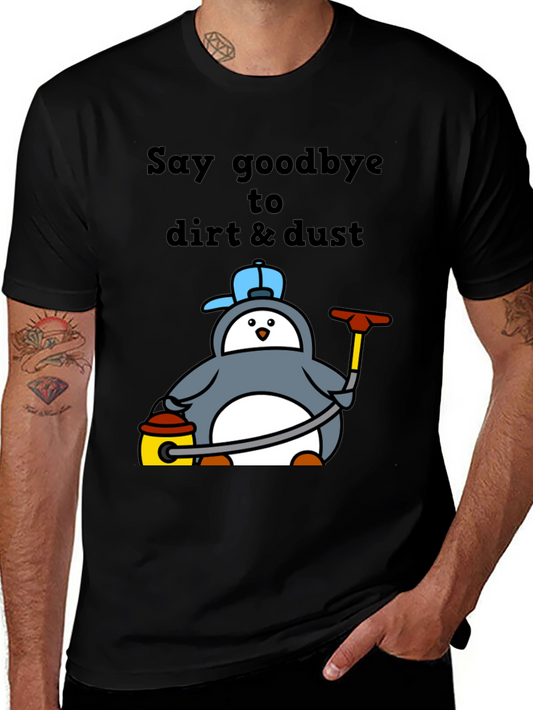 Camiseta Negra con Pingüino Limpiador