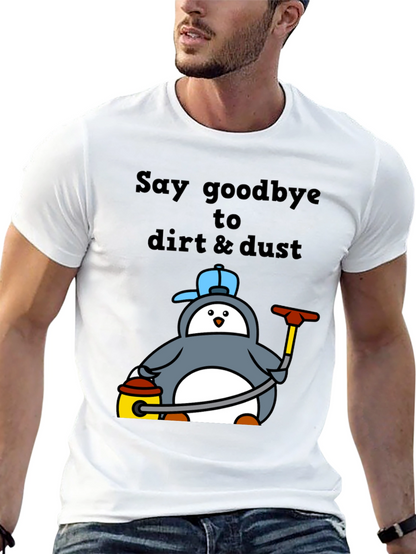 Camiseta Negra con Pingüino Limpiador