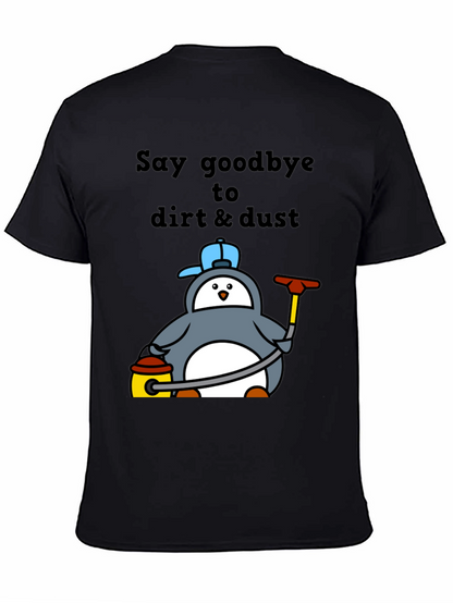 Camiseta Negra con Pingüino Limpiador