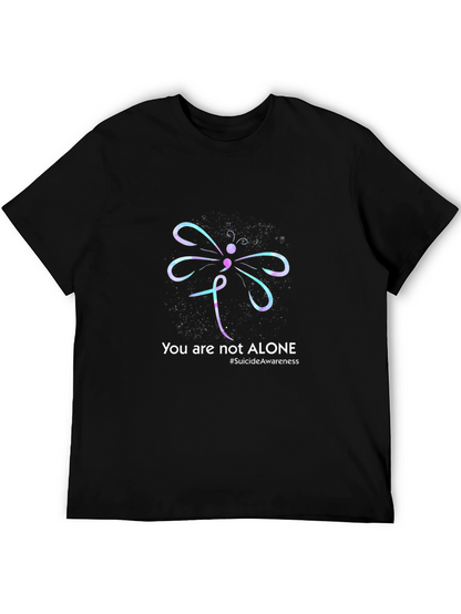 Camiseta Negra con Diseño de Concienciación sobre el Suicidio