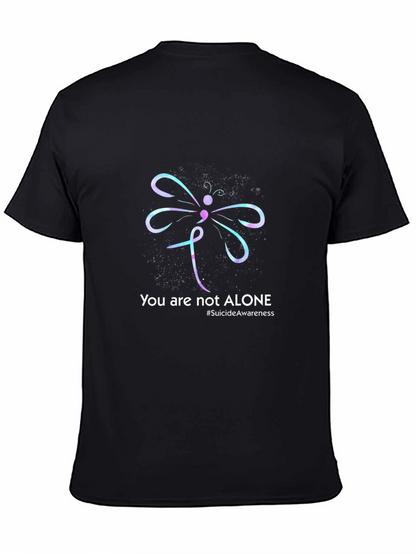 Camiseta Negra con Diseño de Concienciación sobre el Suicidio