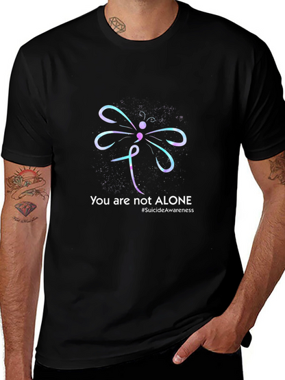 Camiseta Negra con Diseño de Concienciación sobre el Suicidio