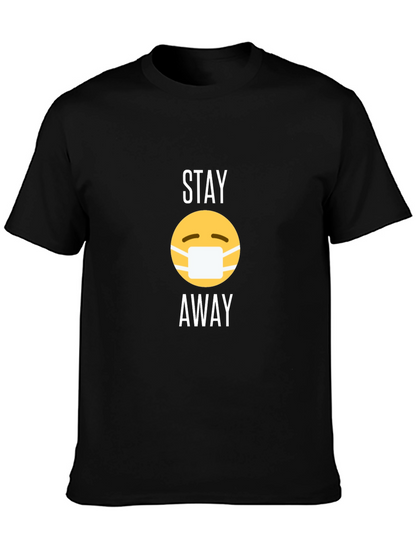 Camiseta Negra Stay Away con Emoji de Mascarilla