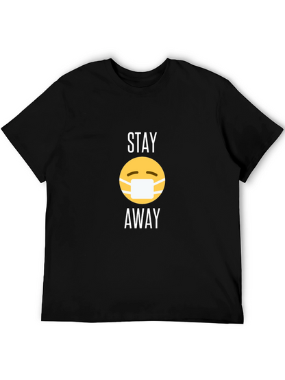 Camiseta Negra Stay Away con Emoji de Mascarilla