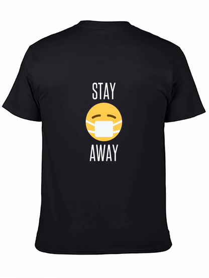 Camiseta Negra Stay Away con Emoji de Mascarilla