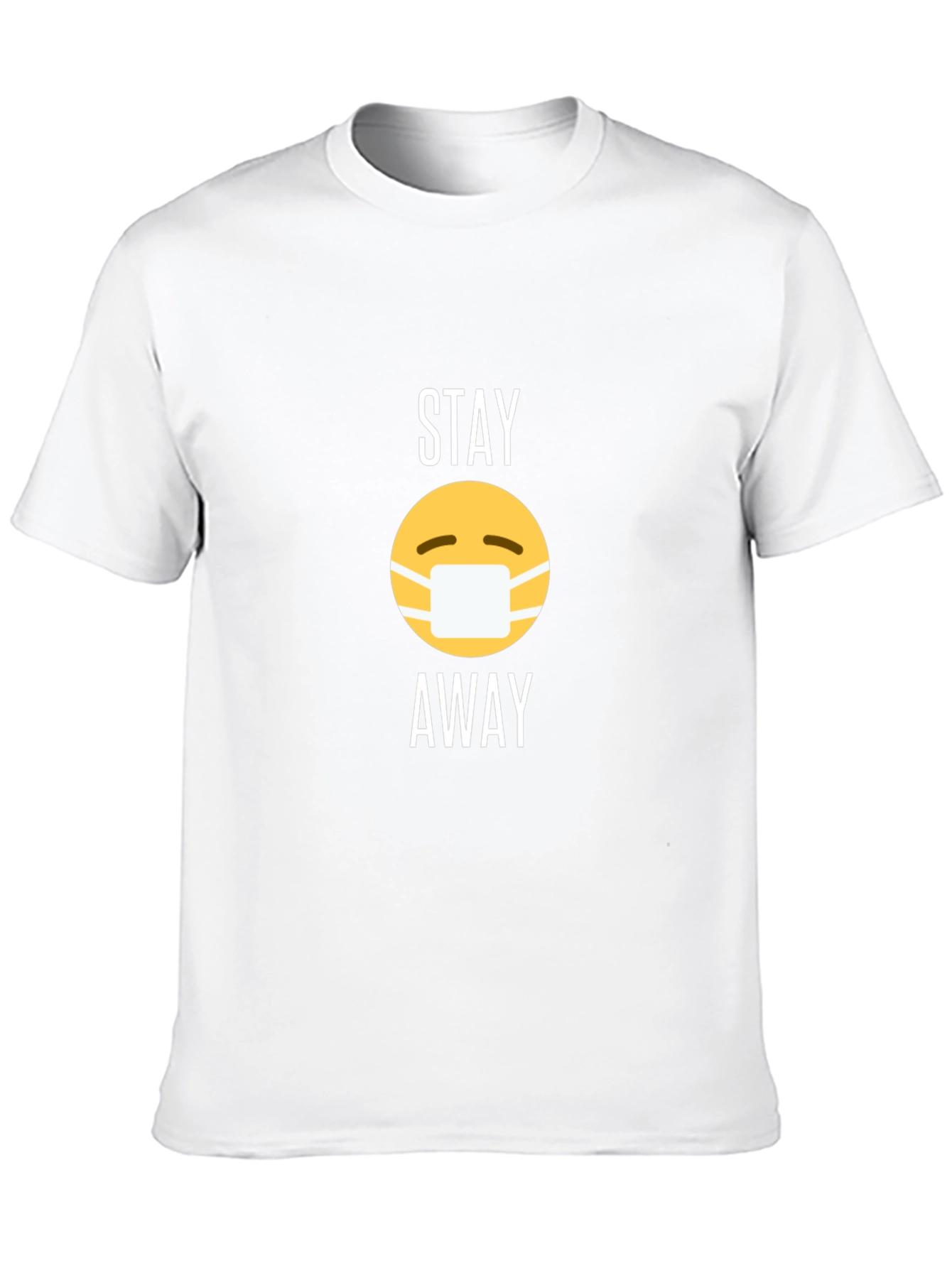 Camiseta Negra Stay Away con Emoji de Mascarilla