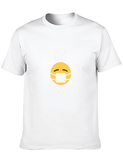 Camiseta Negra Stay Away con Emoji de Mascarilla