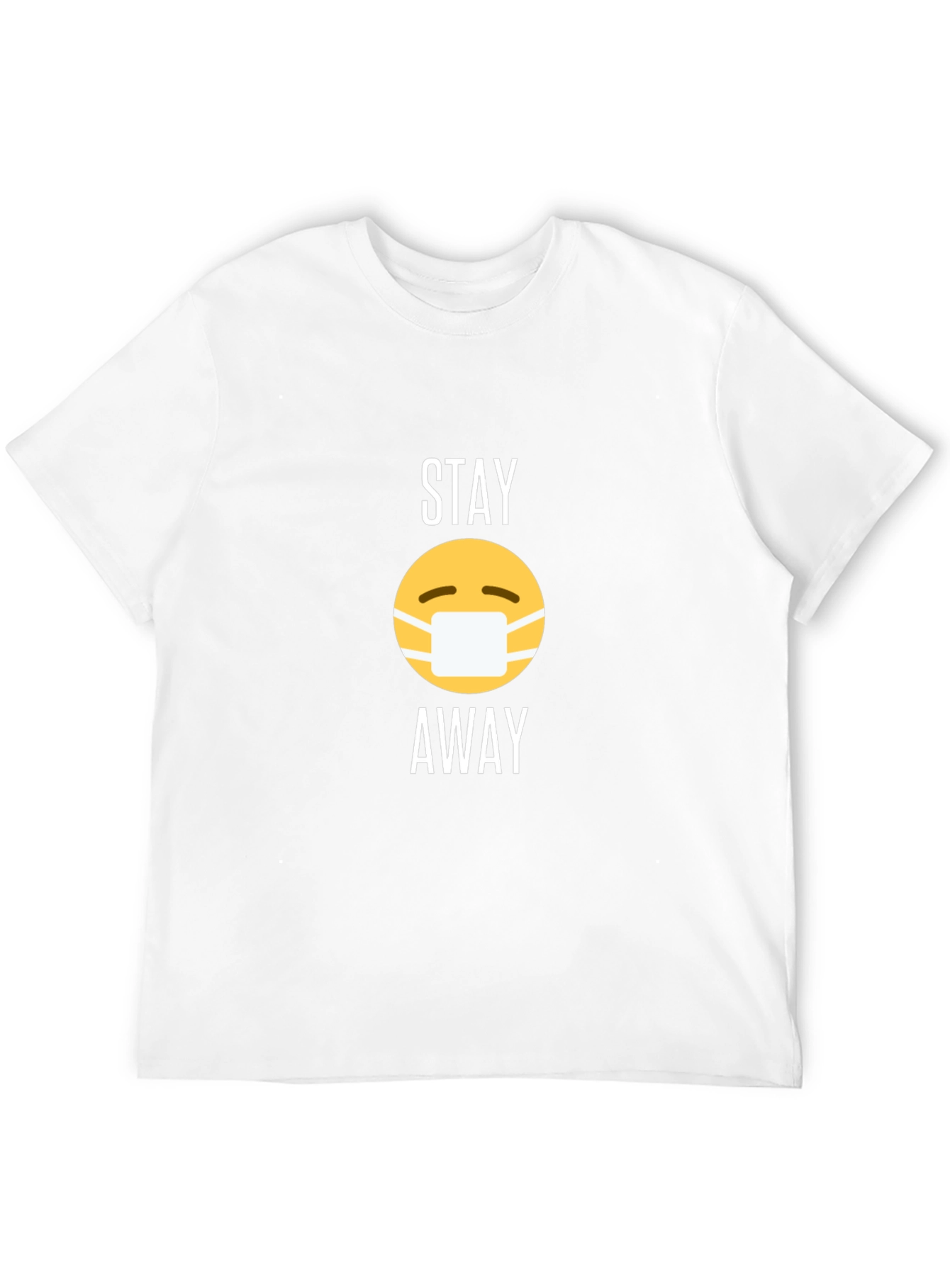 Camiseta Negra Stay Away con Emoji de Mascarilla