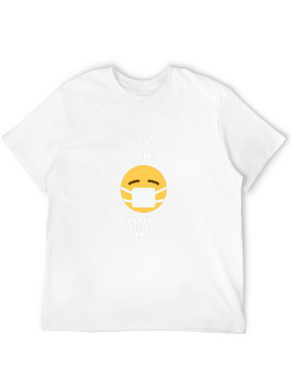Camiseta Negra Stay Away con Emoji de Mascarilla